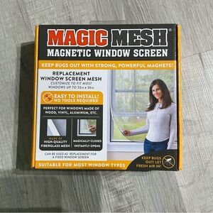 Magic Mesh Magnetic Replacement Window Screen – Open Box – Keeps Bugs Out